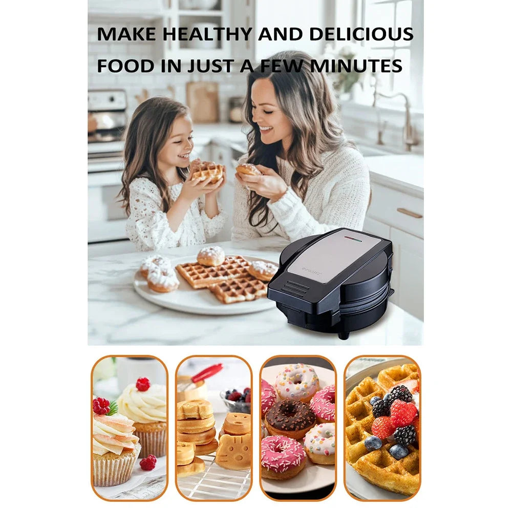 Multifunctional Breakfast Machine with Detachable Plate LED Light, Fast Heating, for Breakfast, Sandwiches, Doughnuts