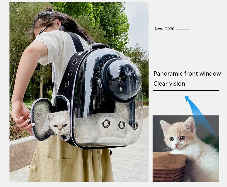 Pet Cat Carrying Bag Space Pet Backpacks Breathable Portable Transparent Backpack Puppy Dog Transport Carrier Space Capsule Bags