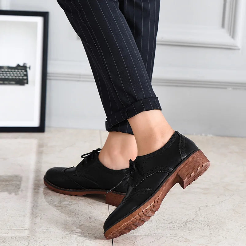 PLUS Size 34-43 Brogue Oxford Shoes Women Flats New Spring 2021 Fashion Women Shoes sapatos femininos sapatilhas zapatos mujer