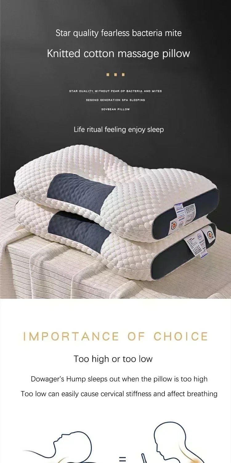 2024 NEWHoneycomb massage pillow pillow to protect cervical vertebra to help sleep home pillow core antibacterial and anti-mite