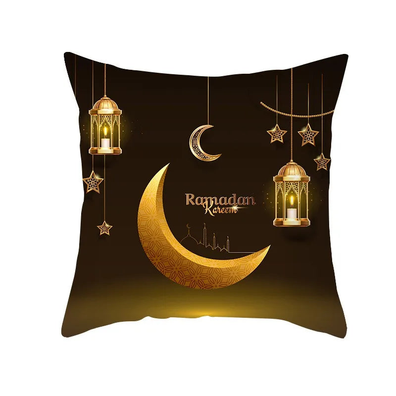 Eid Mubarak Cushion Cover Ramadan Decoration For Home 2025 Muslim Party Decor Islam Gifts Eid Al Adha Ramadan Kareem Pillow Case