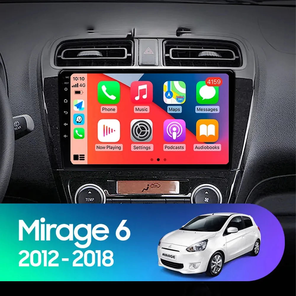 Android 14 9" For Mitsubishi Mirage Attrage 2012-2018 2019 Car Radio Space Star 2014 Navigation Stereo Multimedia Tuning Screen