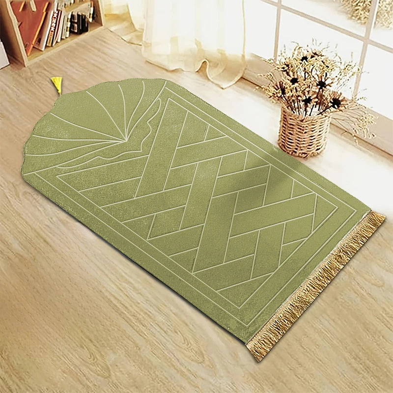 Thickened sponge prayer mat with tassel embossed prayer mat soft and easy to carry can be used in many scenes