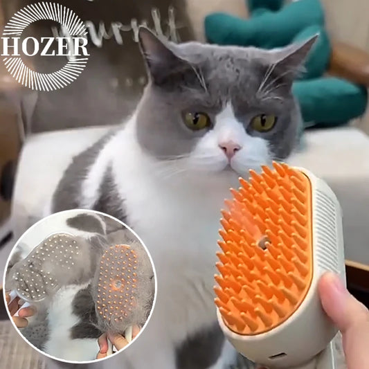 Steamy Cat Brush 3 in 1 Electric Anti-splashing Cat Brush with Steam Spray for Massage Pet Grooming Comb Hair Removal Combs New