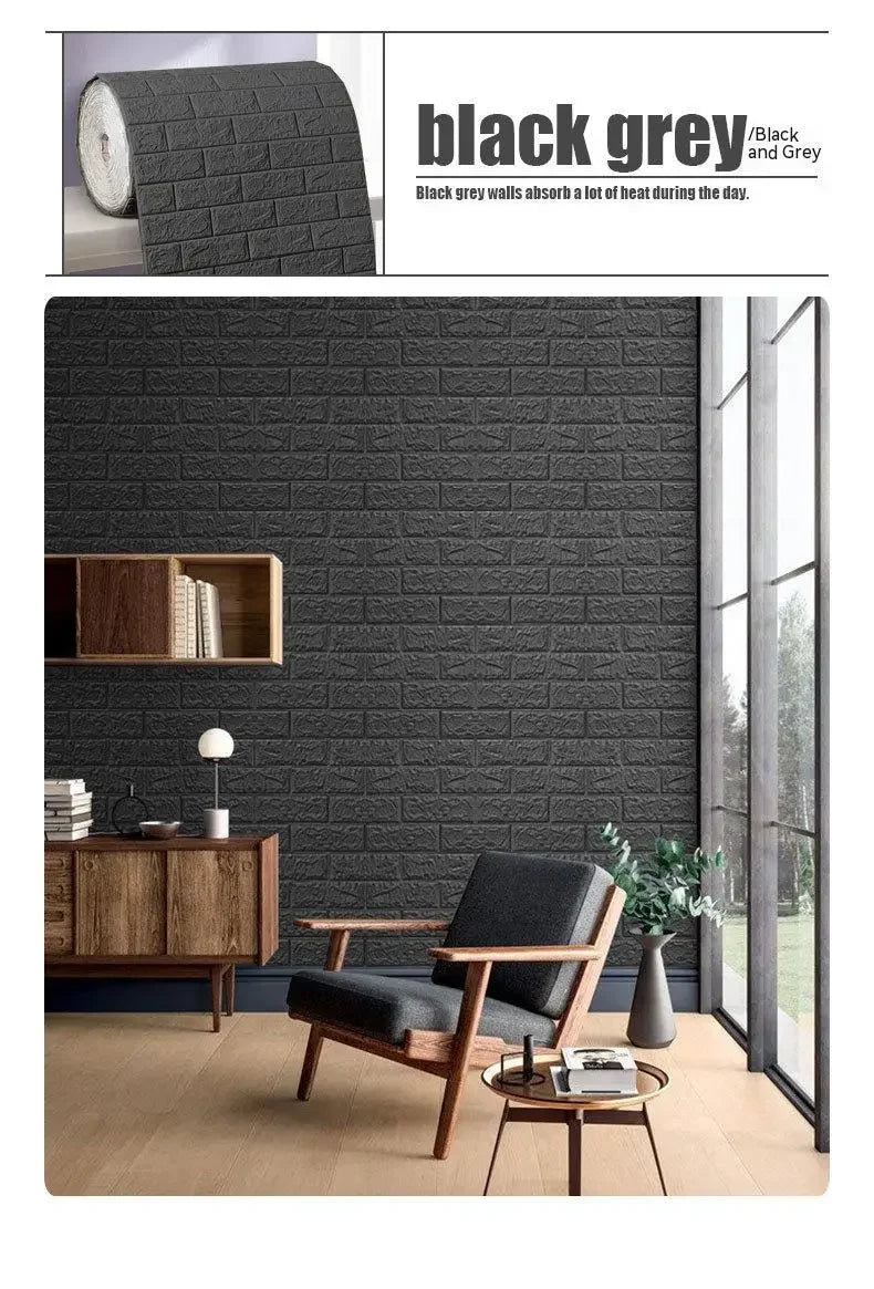 70cmx1/5/10m 3D Wallpaper Decoration Self-adhesive Antique Foam Brick Wallpaper Living Room Bedroom Waterproof 3d Wall Sticker