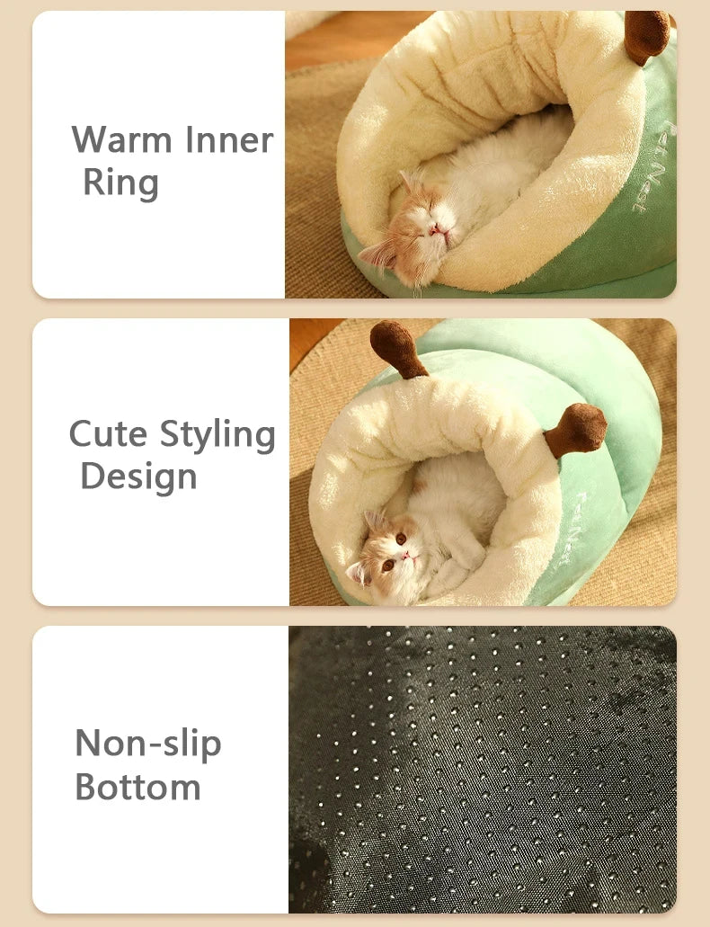 Winter Warm Pet Cat Bed Soft Cozy Cat Cave Bed Warm Cat House Nest Puppy Bed for Small Dogs Cats Cat Sleep Bag Pet Supplies