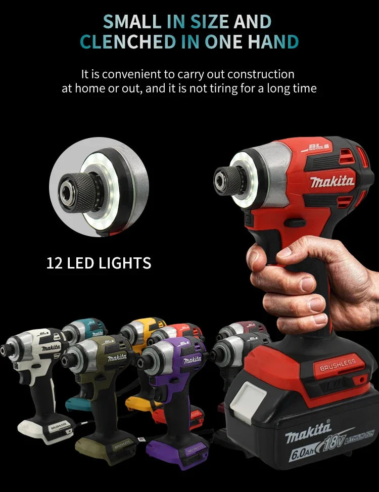 Makita DTD173 18V 1800rpm Cordless Impact Driver 180 N.m Brushless Motor Electric Drill Wood/Bolt/T-Mode for Multifunction Tool