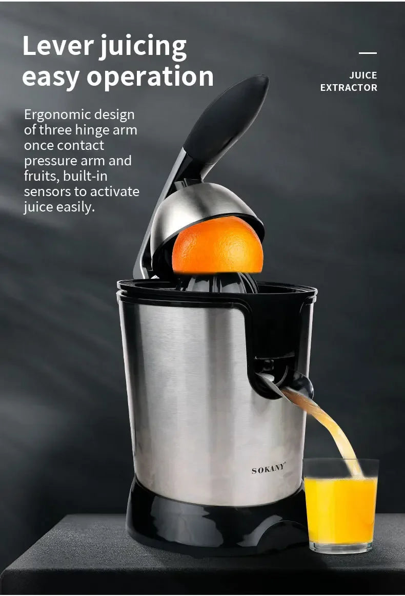 Houselin Electric Orange Juicer , Stainless Steel Citrus Squeezer, With New Ultra-Powerful Motor and Soft Grip Handle