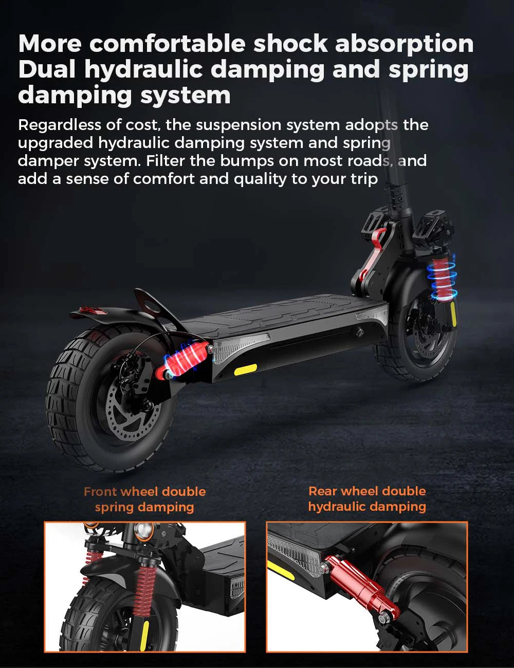 iScooter iX4 Electric Scooter 800W 15Ah Powerful Electric Kick Scooter Anti-skid Off-road Tire  45km Range eScooter 45km/h Speed