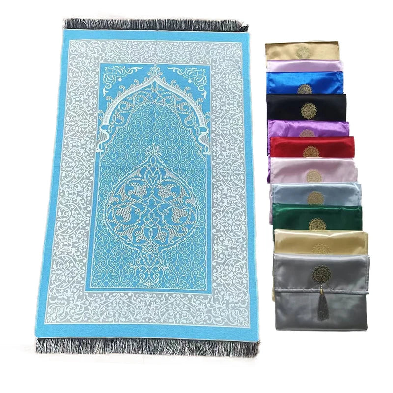 Muslim Prayer Mat Set Islamic Muslim Arabic Items Unisex Eid Ramadan Gift Prayer Beads Travel Home Portable Pocket Prayer Rug