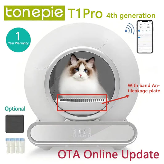 【English Version】2024 Automatic Smart Cat Litter Box Self Cleaning App Control Pet Toilet Litter Tray Ionic Deodorizer 65L