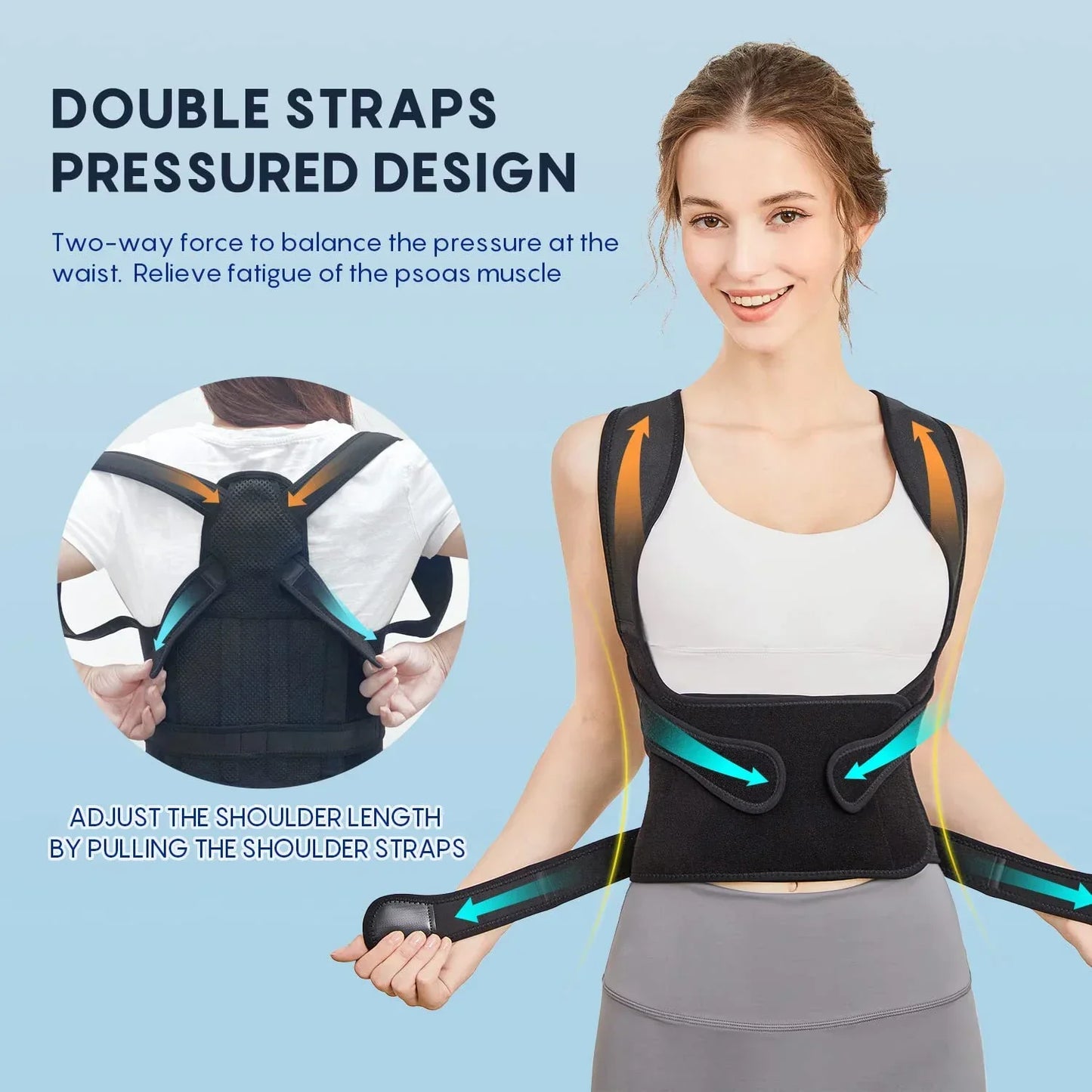 Neck hump corrector Back Shoulder Posture Corrector for Women & Men Stretcher Straightener Brace Support belt Lumbar Coluna Faja