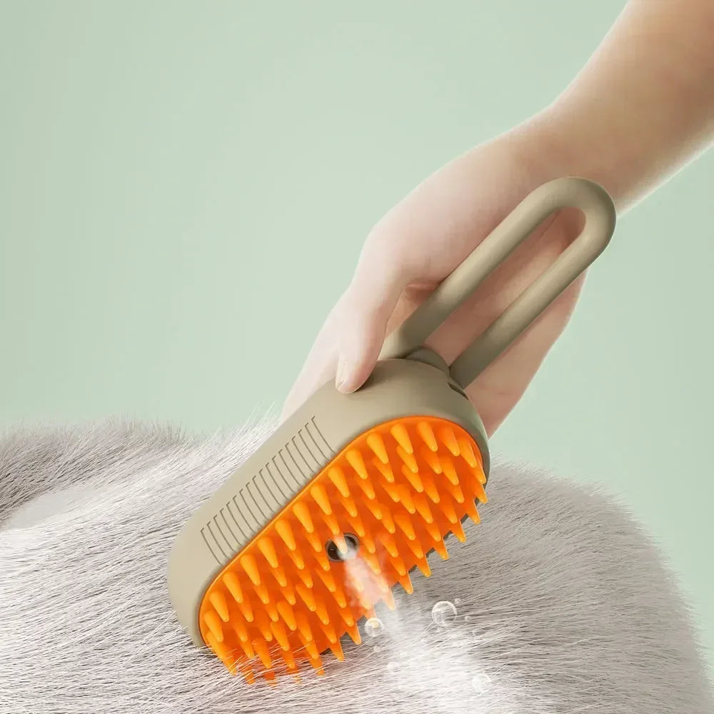 Steamy Cat Brush 3 in 1 Electric Anti-splashing Cat Brush with Steam Spray for Massage Pet Grooming Comb Hair Removal Combs New