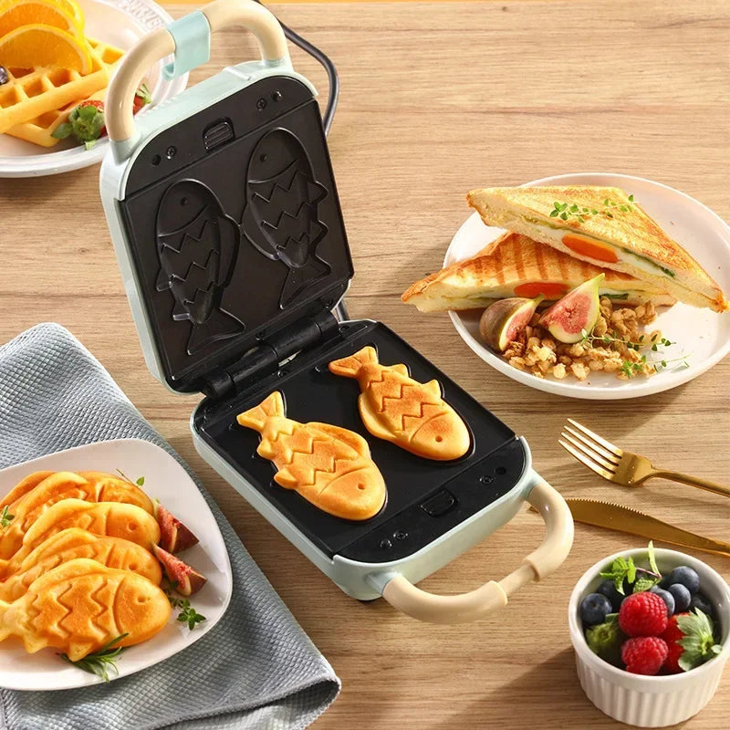 3 in 1 Waffle Maker 1PC Multifunctional Breakfast Machine Sanming smelting machine Grilled Fish Plate Doughnut Home Use