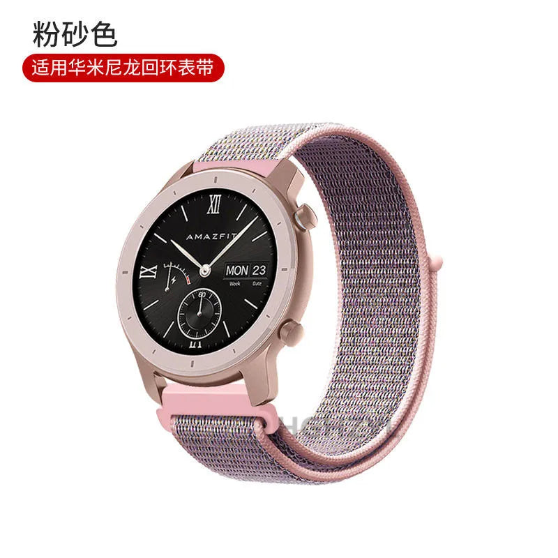 Nylon Loop Woven Strap for Huami Amazfit GTR 42MM 47MM Smart Watch Wearable Wrist Bracelet for Amazfit GTS 3 2 2e Watchband