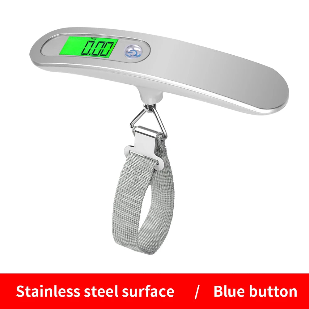 Scale Electronic Backlight Scale Spring Balance Luggage Scale Steelyard Suitcase Travel Hanging Steelyard Hook Scale 50kg/110lb