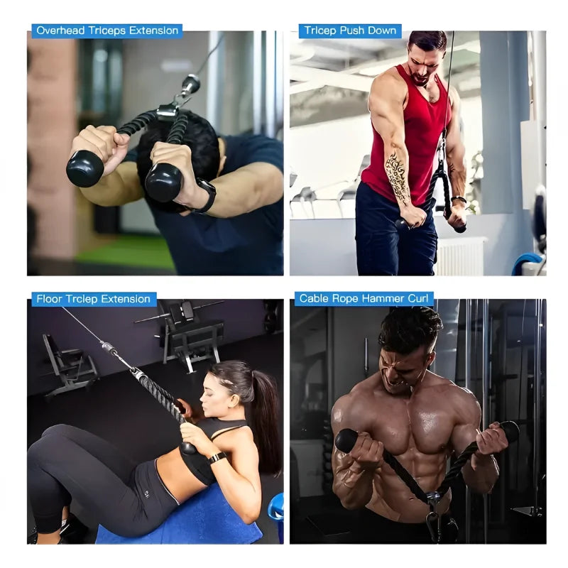 Gantry Frame Equipment Biceps Training Double Head Pull Rope Gym Accessories Triceps Lower Press Handle Tricep Laterals Muscle