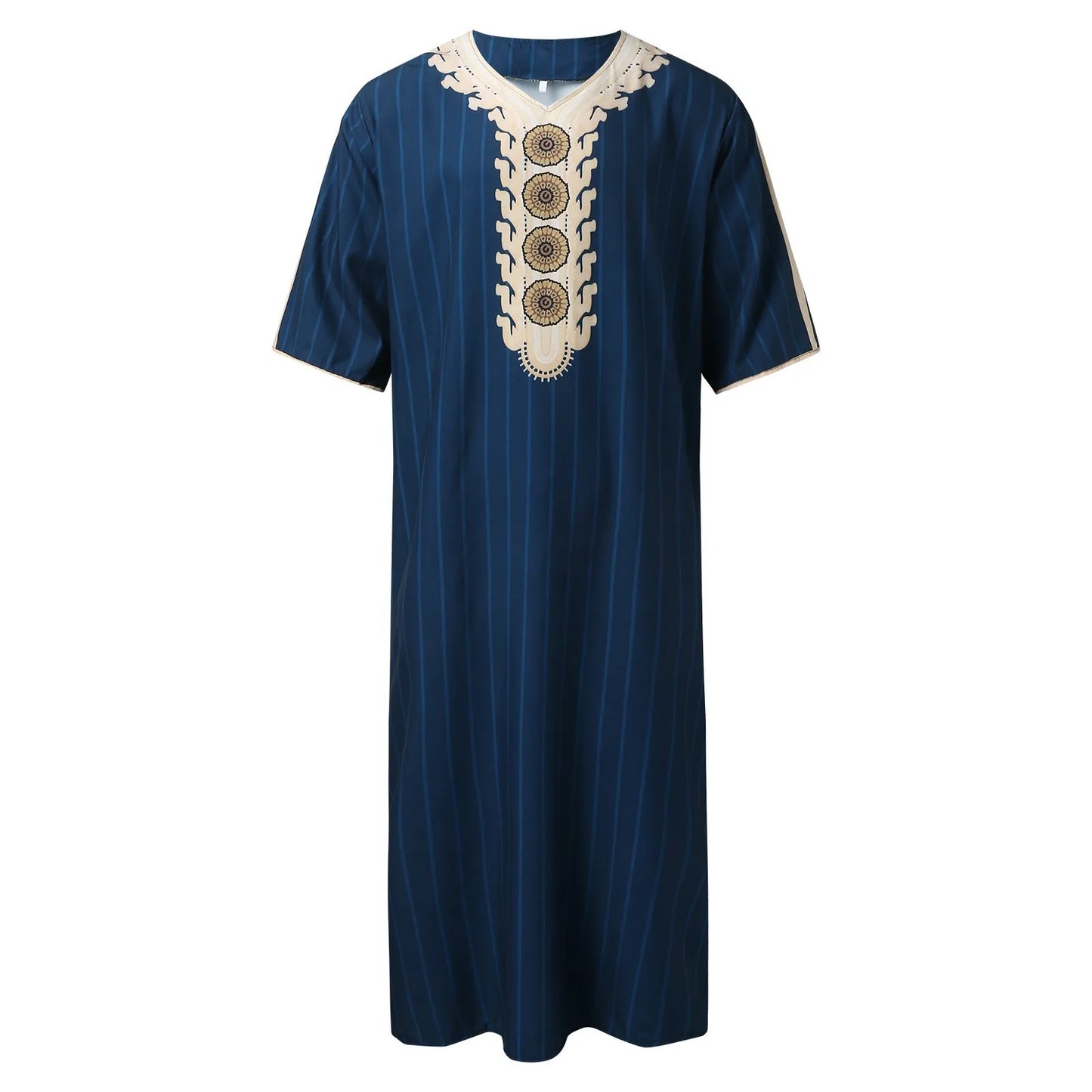 Islam Kaftan Muslim Men Clothing Moroccan Caftan Hand Embroidered Loose and Breathable Djellaba Abaya Thobe for Men Summer