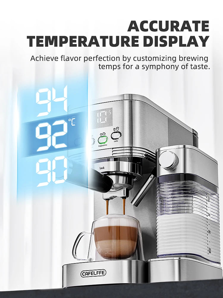 Cafelffe 3in1 Automatic Coffee machine cafeteria Cappuccino Latte Espresso maker Fully Automatic Milk Froth Stainless Steels