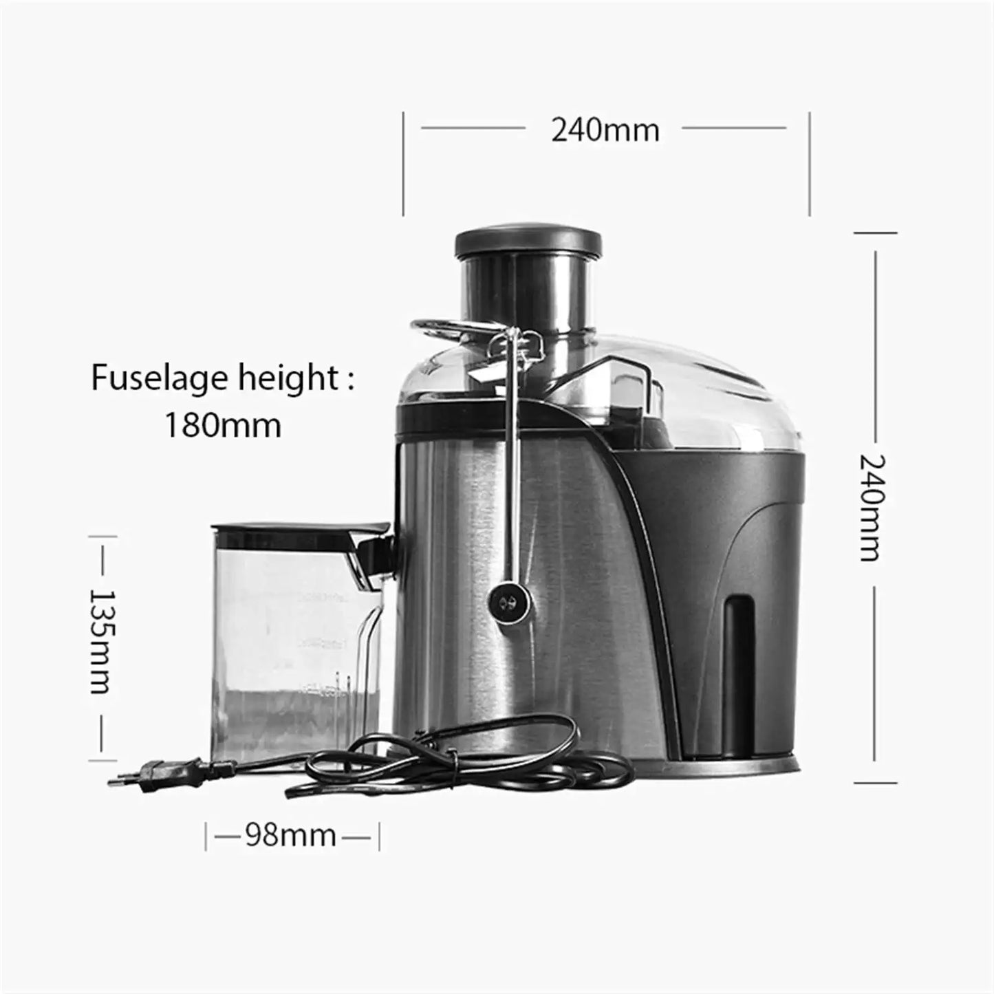 400W centrifugal electric juicer 3-inch large bore fruit  vegetable juicer 2-speed mixer blender