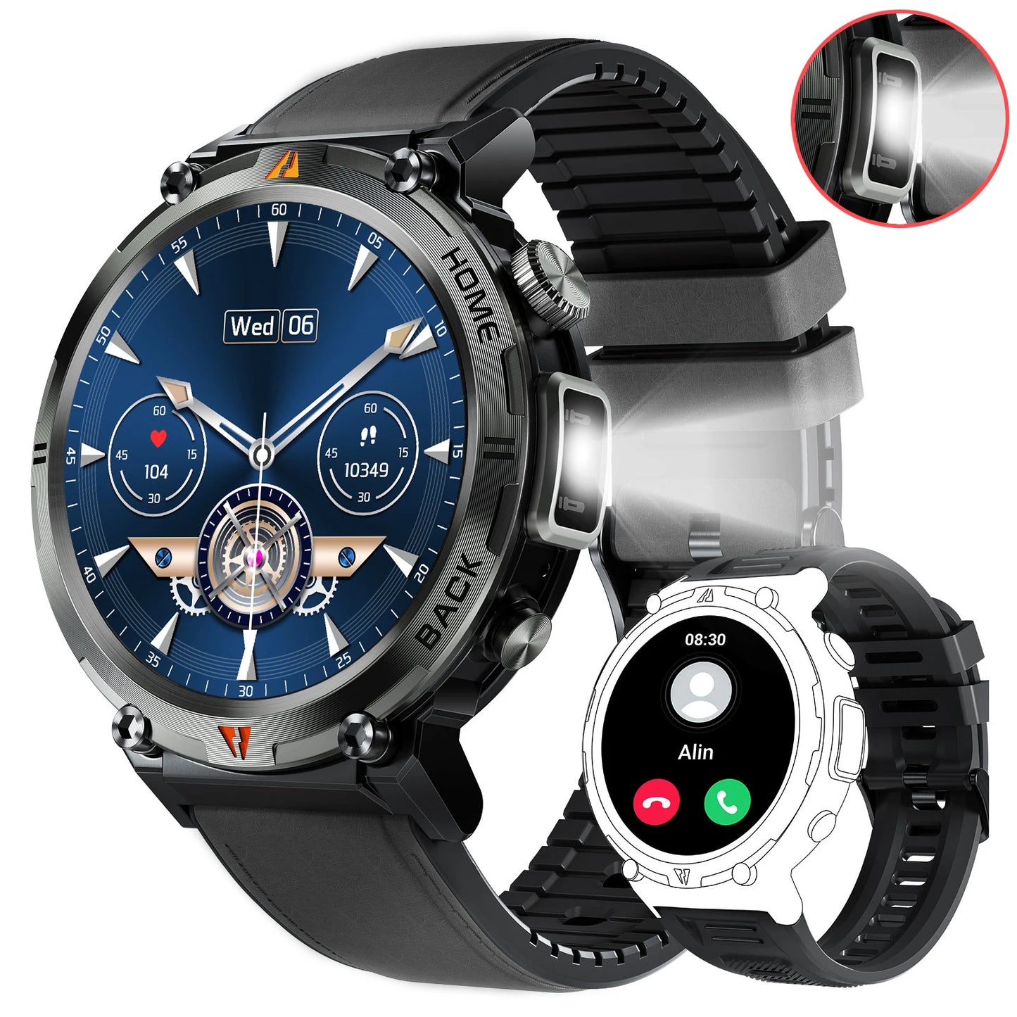 EIGIIS 2024 New Smart Watch KE3 3ATM Waterproof Sport Genuine Original Design Men Bluetooth Call Health Monitor With Flashlight