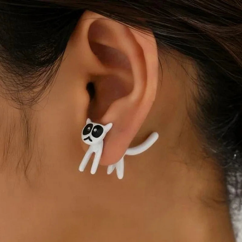 New Funny Small Black Cat Earring for Women Girl Fashion Cute Animal Kitten Earrings Fashion Party Festival Piercing Jewelry