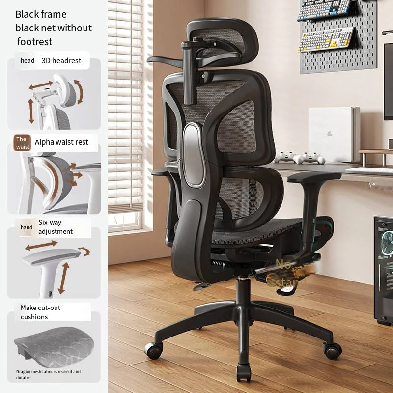 Christmas Office Ergonomic Chair Mesh Liftable E-sports Aluminium Foot Gaming 3D Lumbar Support Swivel Desk Adjustable Seat