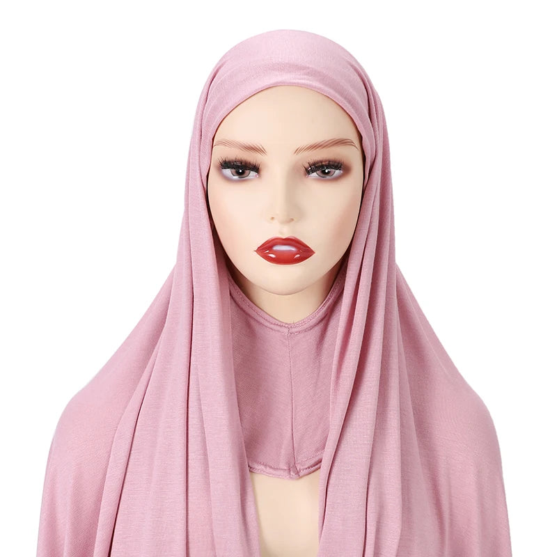 One piece instant wrap hijab ribbed jersey scarves instant hijab fashion muslim hijab with full cover cap