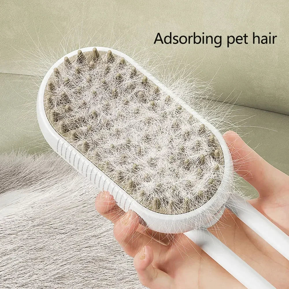 Steamy Cat Brush 3 in 1 Electric Anti-splashing Cat Brush with Steam Spray for Massage Pet Grooming Comb Hair Removal Combs New