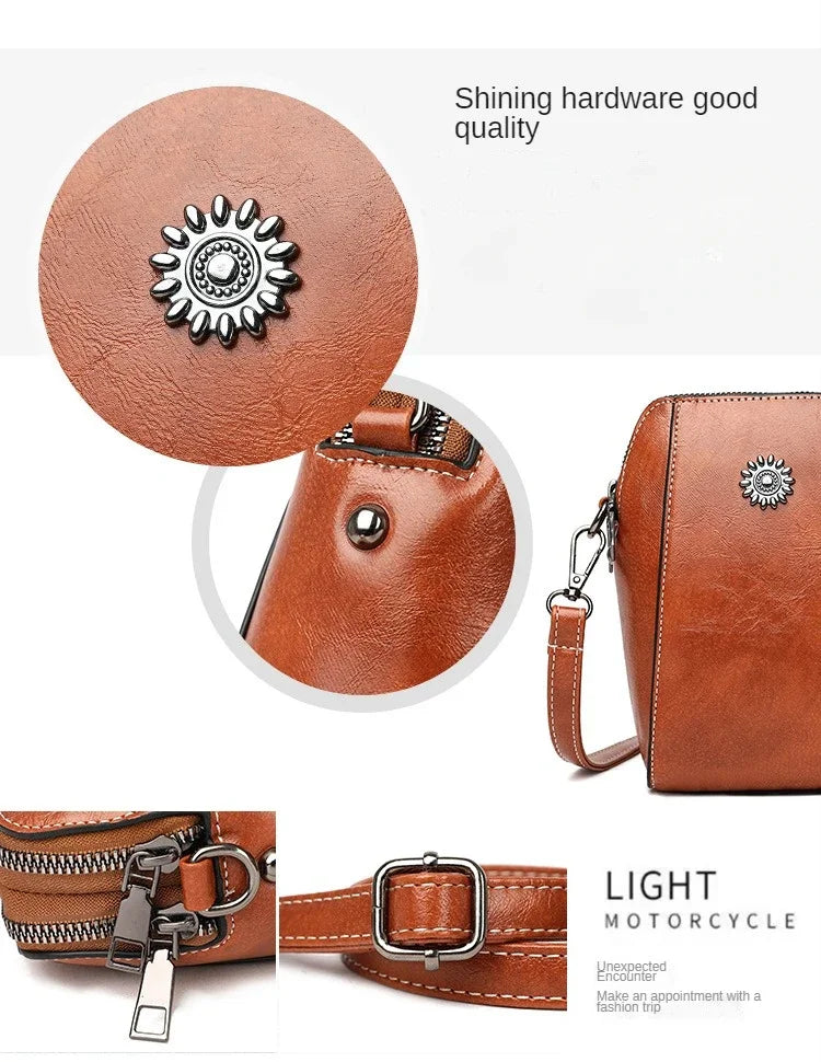 Single Shoulder Crossbody Bag Female Fashion Temperament Leather Women's Bag Vertical Mobile Phone Bag Crossbody Mini Small Bag