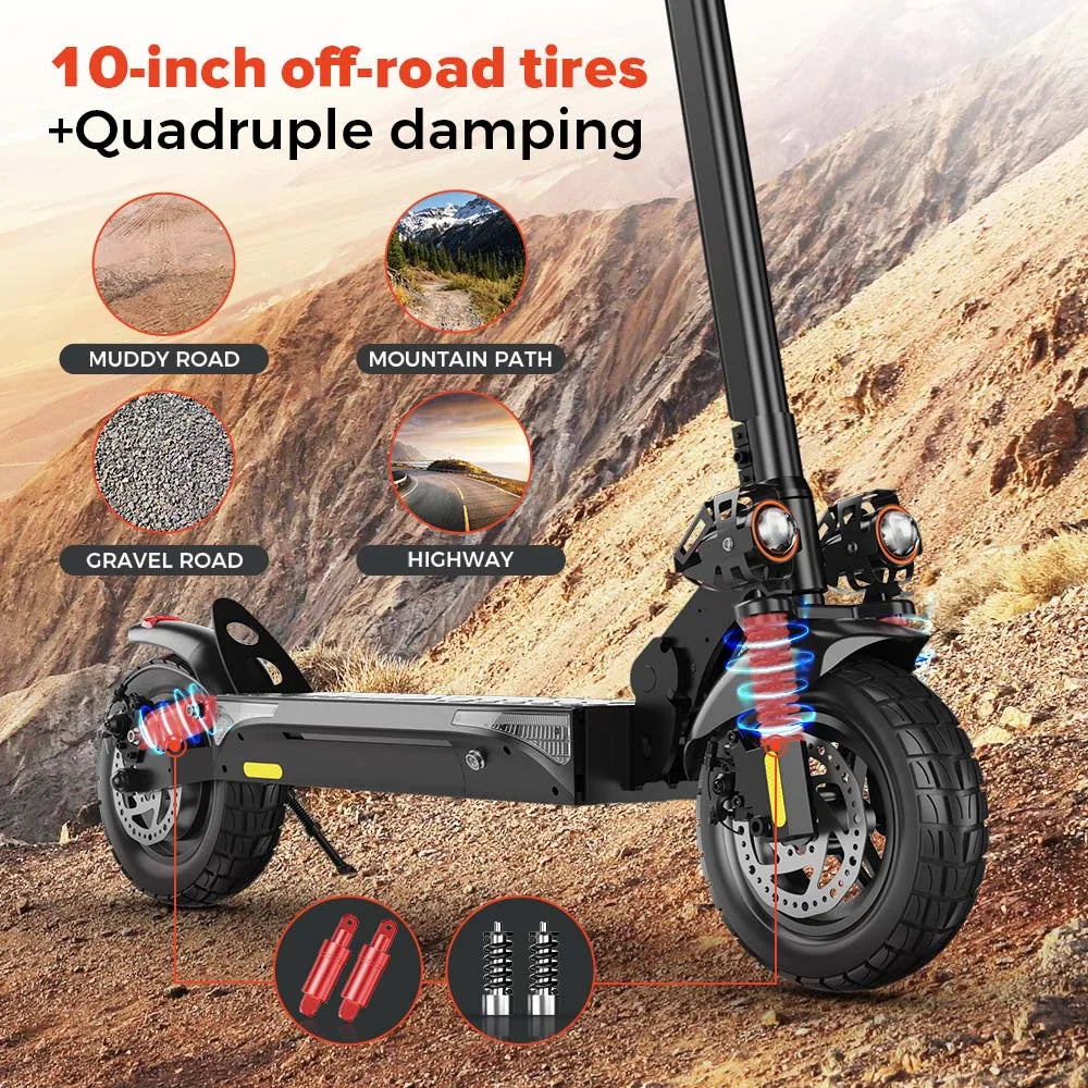 iScooter iX4 Electric Scooter 800W 15Ah Powerful Electric Kick Scooter Anti-skid Off-road Tire  45km Range eScooter 45km/h Speed