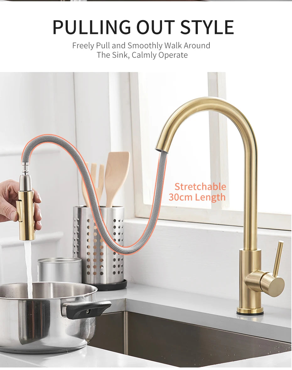 Smart Touch Kitchen Faucets Crane For Sensor Kitchen Water Tap Sink Mixer Rotate Touch Faucet Sensor Water Mixer KH-1005