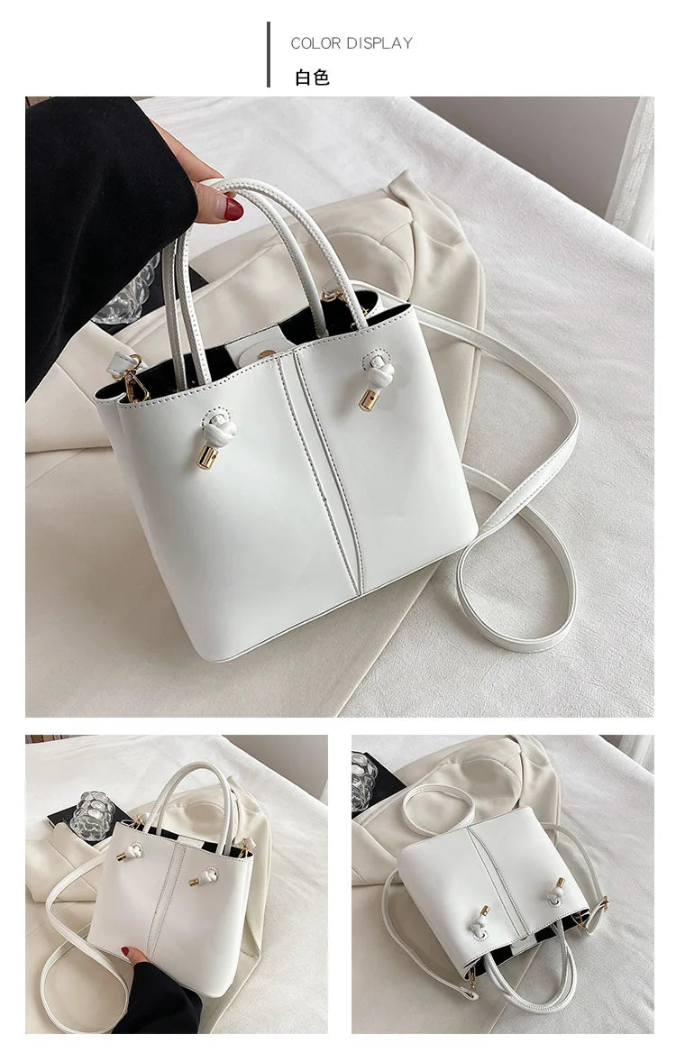 Designer Bag Knot Handle Bucket Bags for Women 2023 Brands Purses and Handbags Commute Black Shoulder Crossbody Bag Tote Clutch