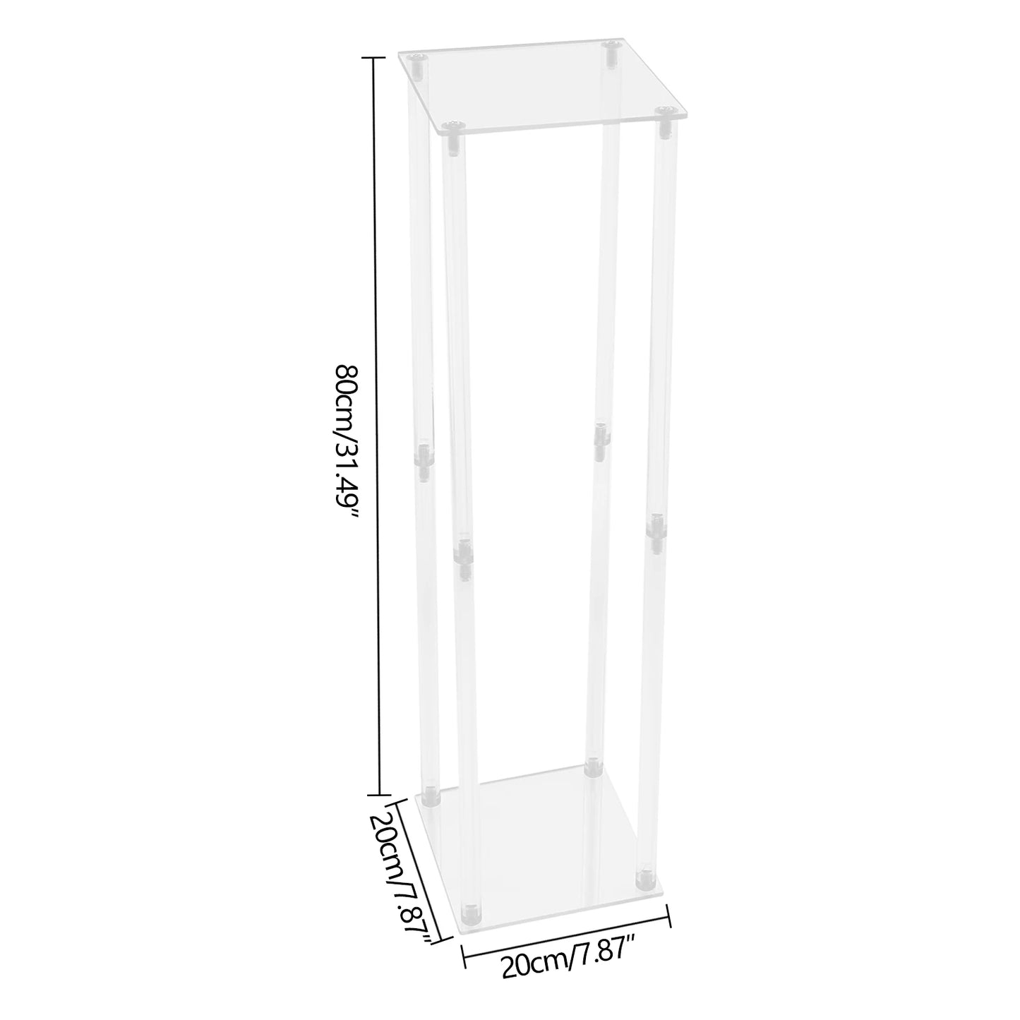 Clear Flower Stand Pack of 2 Wedding Decoration Table Centerpiece Clear Acrylic Floor Vase Decorative Column Stand for Party