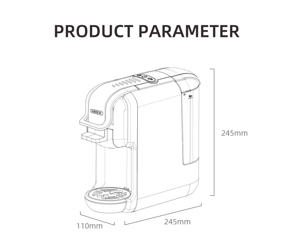 HiBREW Multiple Capsule Coffee Machine, Hot/Cold Dolce Gusto Milk Nespresso Capsule ESE Pod Ground Coffee Cafeteria 20Bar 5 in 1