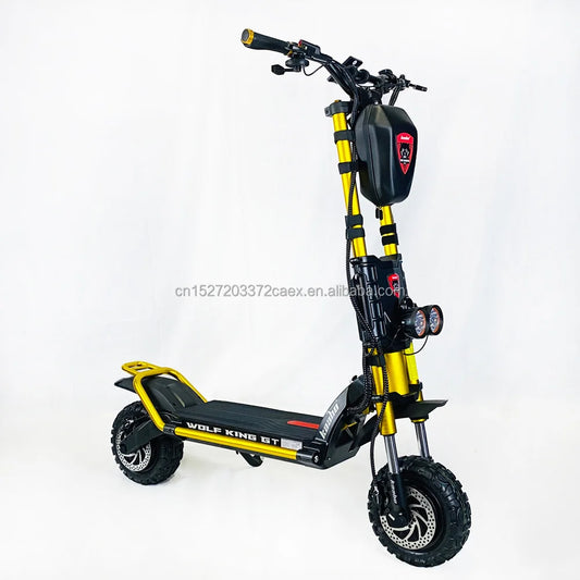 Electric Scooter Gold Color Sine Wave Display 72V 35Ah 2000Wx2 Skateboard Powerful Adult Foldable