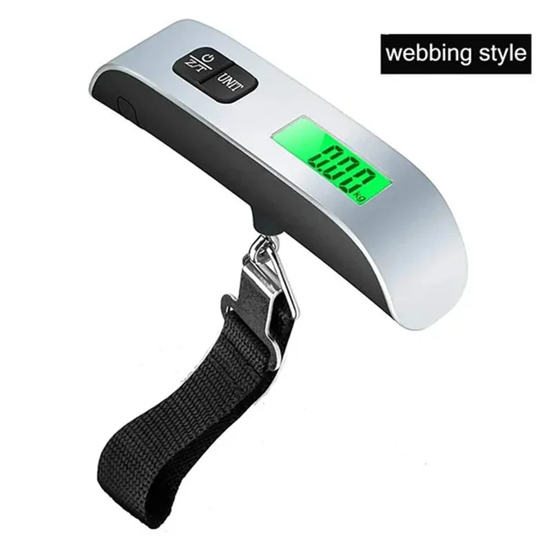 Portable Digital Luggage Scale LCD Display 110lb/50kg Handheld Hanging Travel Baggage Electronic Scale Suitcase Weight Scales