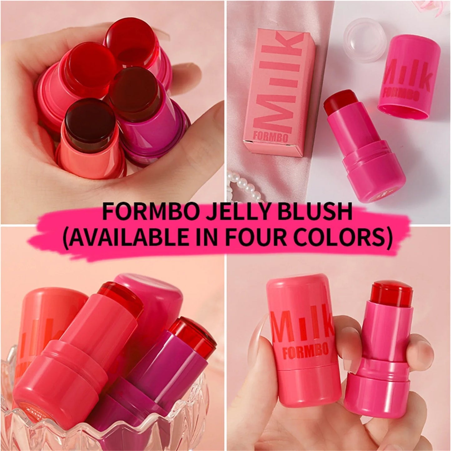 Milk Jelly Blush Milk Makeup Jelly Tint Blush Milk Cooling Water Jelly Tint 0.18 Oz Water Jelly Tint Stick Sheer Lip Cheek Stain