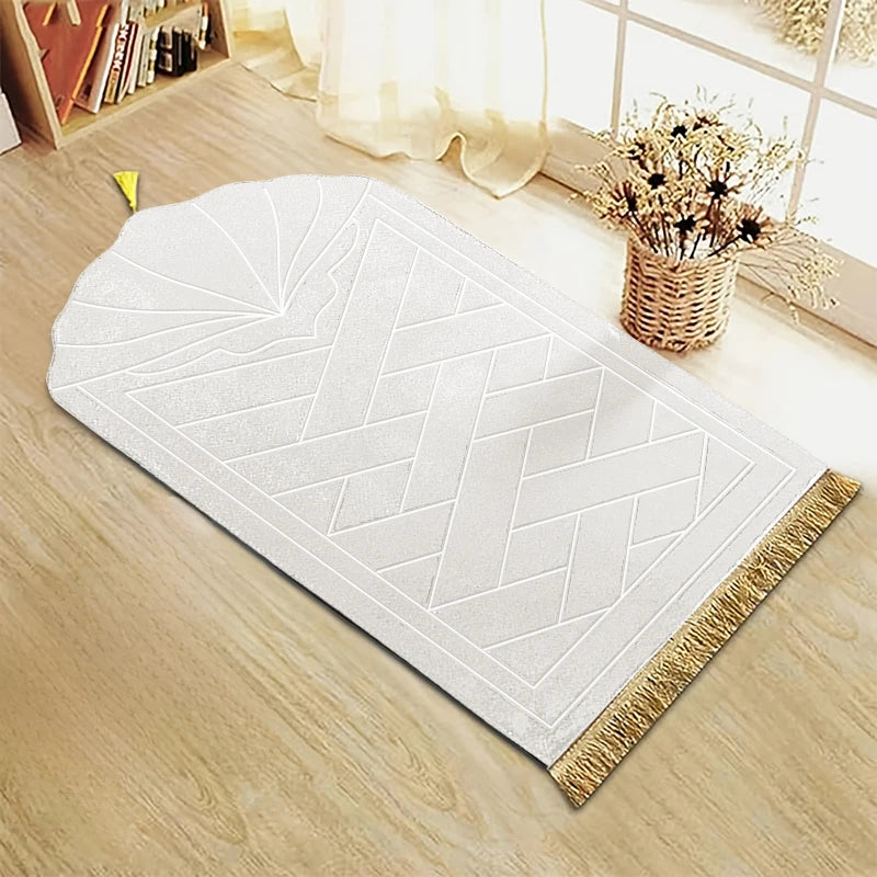 Thickened sponge prayer mat with tassel embossed prayer mat soft and easy to carry can be used in many scenes