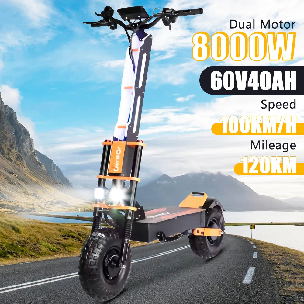 2024 Escooter X8PRO New 8000W 60V 40AH 13-14inch Dual Motor Adult Off-road Electric Scooter Max Speed 100KM/H Max Mileage120KM